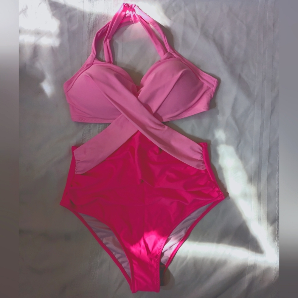 Rxrxcoco one piece pink swimsuit size L  A2